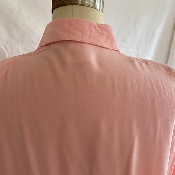 Vintage 80s Peach Long Sleeve Dolman Button Down Tunic, sz. M - Picture 8 of 10